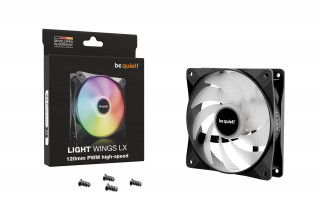 be quiet! LIGHT WINGS LX 120mm PWM high-speed Počítačová skriňa Ventilátor 12 cm Čierna 1 kusov PC
