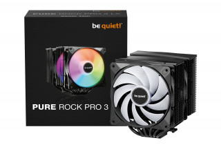 be quiet! Pure Rock Pro 3 LX Black Procesor Vzduchový chladič 12 cm Čierna 1 kusov PC