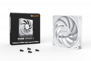 be quiet! Pure Wings 3 120mm PWM high-speed White Počítačová skriňa Ventilátor 12 cm Biela 1 kusov PC
