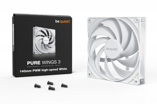 be quiet! Pure Wings 3 140mm PWM high-speed White Počítačová skriňa Ventilátor 14 cm Biela 1 kusov PC