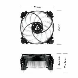 ARCTIC Alpine 17 LP Procesor Vzduchový chladič 8,8 cm Hliník, Čierna 1 kusov PC