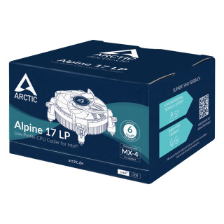 ARCTIC Alpine 17 LP Procesor Vzduchový chladič 8,8 cm Hliník, Čierna 1 kusov PC