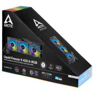 ARCTIC Liquid Freezer II 420 A-RGB Procesor Vodné chladenie typu všetko v jednom 14 cm Čierna 1 kusov PC