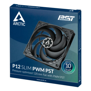 ARCTIC P12 Slim PWM PST Počítačová skriňa Ventilátor 12 cm Čierna 1 kusov PC