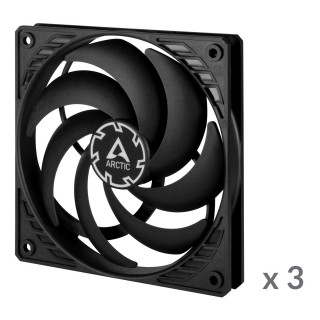 ARCTIC P12 Slim PWM PST Počítačová skriňa Ventilátor 12 cm Čierna 3 kusov PC