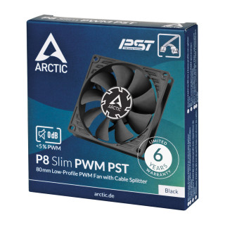 ARCTIC P8 Slim PWM PST Počítačová skriňa Ventilátor 8 cm Čierna 1 kusov PC