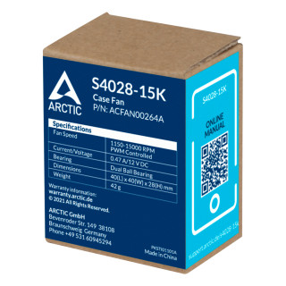ARCTIC S4028-15K Počítačová skriňa Ventilátor 4 cm Čierna 1 kusov PC