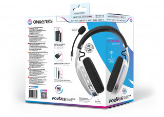 Oniverse Polaris Slúchadlá s mikrofónom Káblový a bezdrôtový Pres hlavu Hranie USB Type-C / USB Type-A Bluetooth Čierna, Biela PC