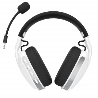 Oniverse Polaris Slúchadlá s mikrofónom Káblový a bezdrôtový Pres hlavu Hranie USB Type-C / USB Type-A Bluetooth Čierna, Biela PC