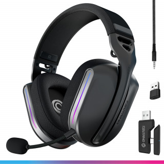 Oniverse Polaris Slúchadlá s mikrofónom Káblový a bezdrôtový Pres hlavu Hranie USB Type-C / USB Type-A Bluetooth Čierna PC