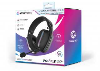Oniverse Polaris Slúchadlá s mikrofónom Káblový a bezdrôtový Pres hlavu Hranie USB Type-C / USB Type-A Bluetooth Čierna PC