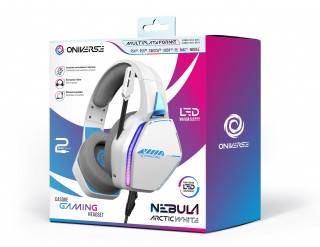 Oniverse Nebula Slúchadlá s mikrofónom Kábel Pres hlavu Hranie USB Typ-A Biela PC