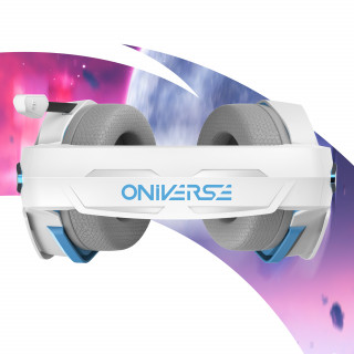 Oniverse Nebula Slúchadlá s mikrofónom Kábel Pres hlavu Hranie USB Typ-A Biela PC