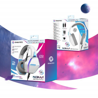 Oniverse Nebula Slúchadlá s mikrofónom Kábel Pres hlavu Hranie USB Typ-A Biela PC