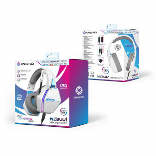 Oniverse Nebula Slúchadlá s mikrofónom Kábel Pres hlavu Hranie USB Typ-A Biela PC