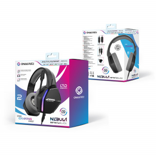 Oniverse Nebula Slúchadlá s mikrofónom Kábel Pres hlavu Hranie USB Typ-A Čierna PC