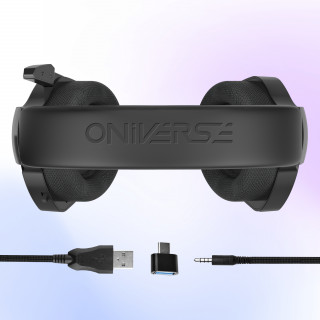 Oniverse Meteor Slúchadlá s mikrofónom Kábel Pres hlavu Hranie Čierna PC