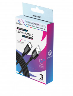 Oniverse ONICAB4-TYPEC3-BLK USB kábel 3 m USB A USB C Čierna PC