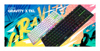 HATOR Gravity X TKL klávesnica Hranie USB QWERTY US English Čierna PC