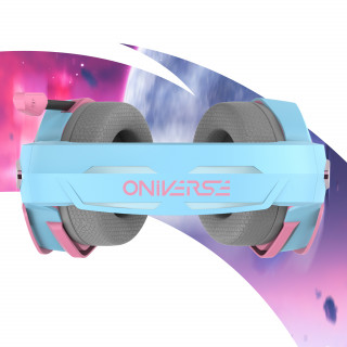 Oniverse Nebula Slúchadlá s mikrofónom Kábel Pres hlavu Hranie USB Typ-A Azúrová, Ružová PC