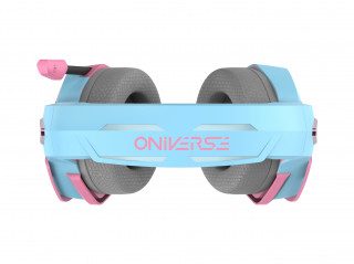 Oniverse Nebula Slúchadlá s mikrofónom Kábel Pres hlavu Hranie USB Typ-A Azúrová, Ružová PC