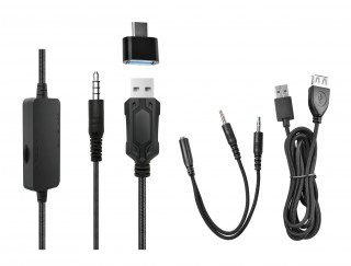 Oniverse Nebula Slúchadlá s mikrofónom Kábel Pres hlavu Hranie USB Typ-A Azúrová, Ružová PC