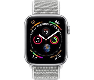 Apple Watch 44mm silver White sport strap Mobile