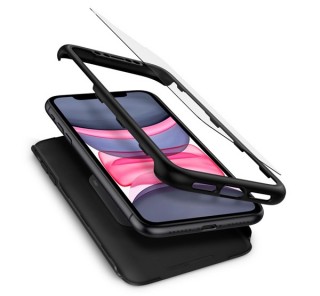 Spigen Thin Fit 360  Apple iPhone 11 Black case, Black Mobile