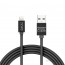 Delight Black iPhone Lightning data cable with LED light 1m thumbnail