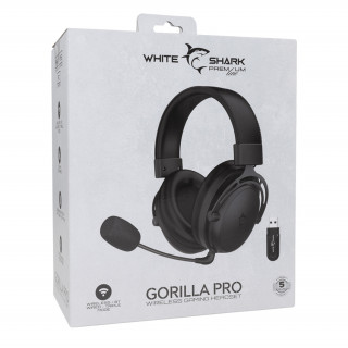 WHITE SHARK WSP WGH-2443B GORILLA PRO bezdrôtové herné slúchadlá + mikrofón čierny PC