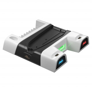 FROGGIEX PS5/PS5 Slim stojan na ventilátor + držiak na slúchadlá - biely (FX-P5-C4-W) PS5