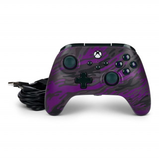 PowerA Advantage Káblový ovládač – fialový terénny vzor Xbox Series