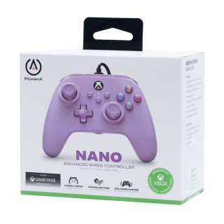 PowerA Nano Xbox Series X|S, Xbox One, káblový ovládač pre PC (fialový) Xbox Series